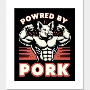 Powered by Pork - Pig Funny Posters and Art